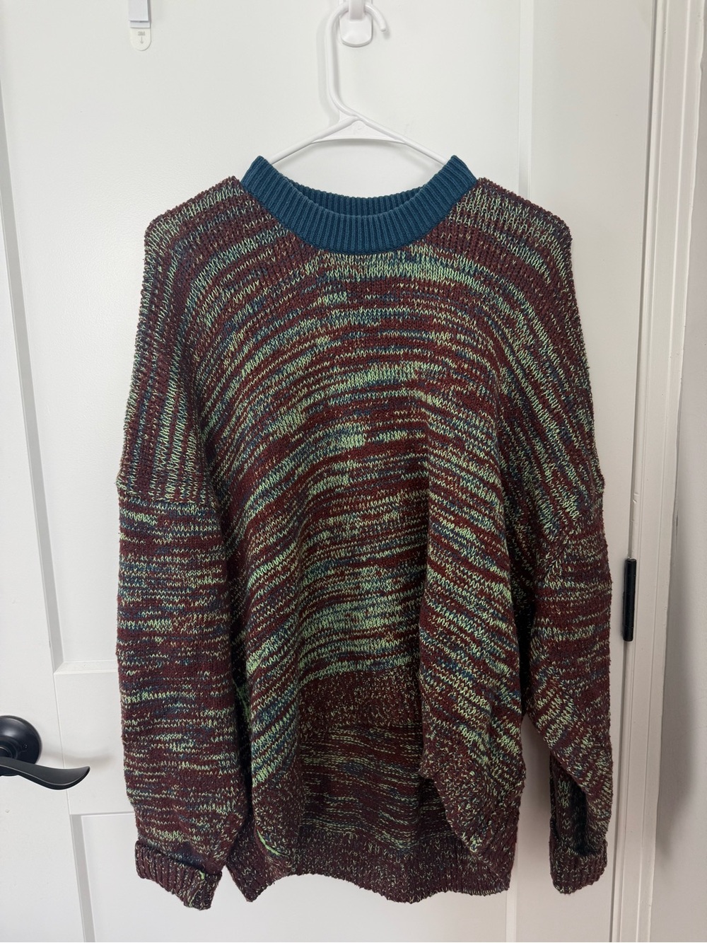 BDG Women’s Multicolor Knit Crewneck Sweater - Blue Trim